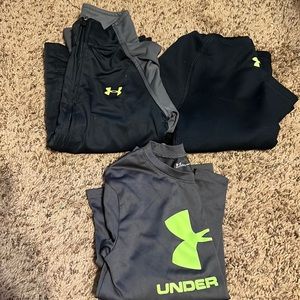 2 sweat shirts. 1 long sleeve shirt.